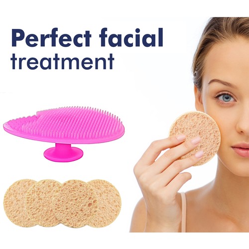 Facial & Body Care Set – Makeup Pads Bath Sponges Loofah Face Brush in Gift Box - Picture 20 of 29