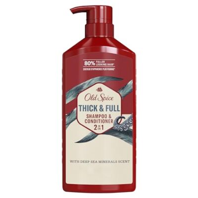Old Spice Mens 2 in 1 Shampoo and Conditioner for All Hair Types, Thick & Full