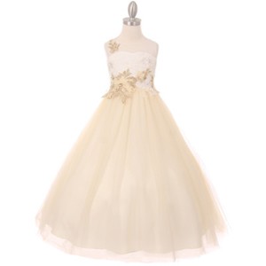 ivory champagne flower girl dresses