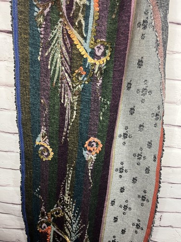 ANU Bohemian ART TO WEAR Multicolor Wool Blend Shawl - Picture 6 of 8