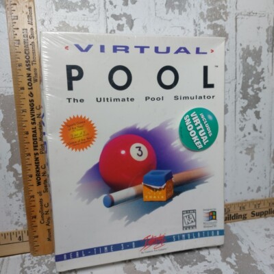 Virtual Pool 3D PC CD ROM Windows 95 Big Box 1996 Interplay Computer Sealed New