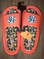 NWT DragonBall Z Ground Up Orange Cloud Foam Slides Sandals Groku Kanji Men's 12