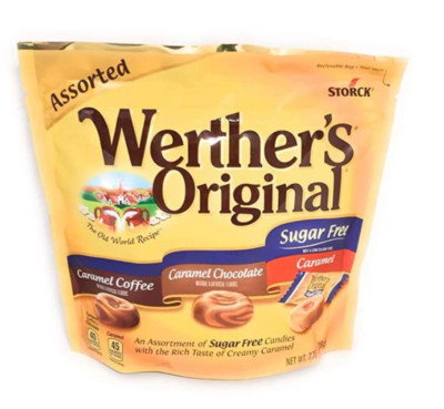 (3 bags) Werther's Original Sugar Free Assorted Caramel Hard Candies, 7.7oz  Eac