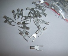 25 8 22-18 Ga AWG Gauge Non-Insulated Spade Fork Terminal Connector Uninsulated