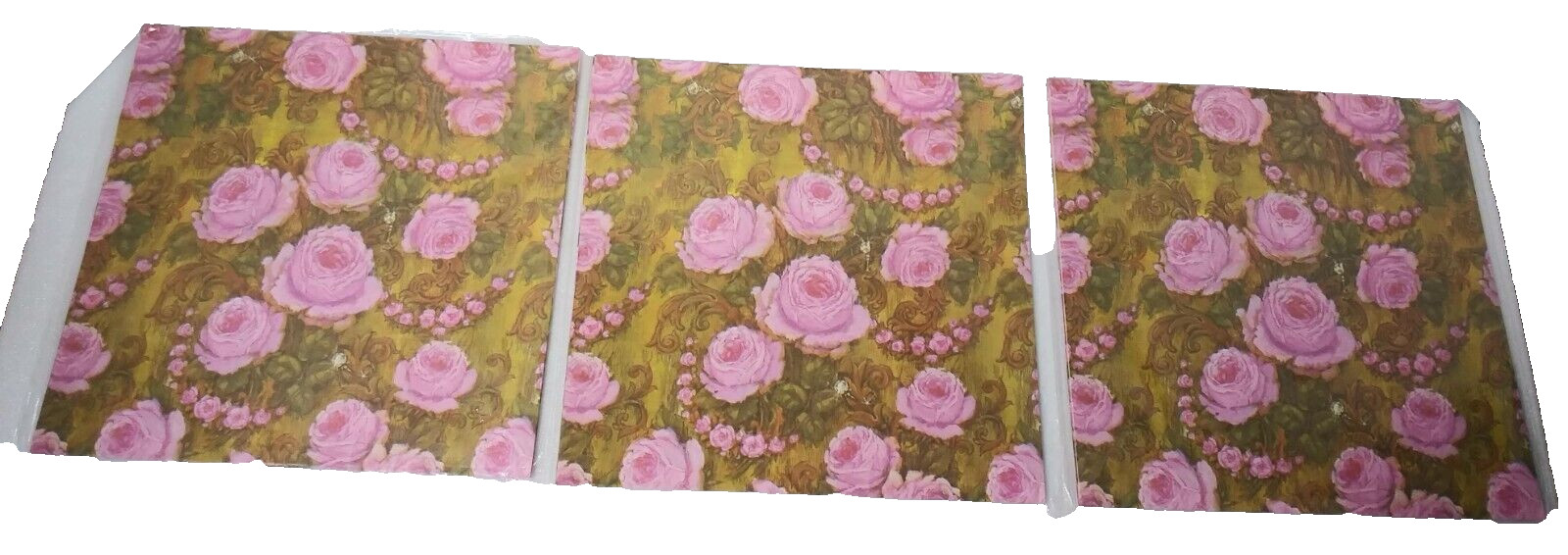 2 Sheets Pink Roses Gold Diamond