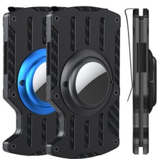 Men Air Tag Metal Wallet with Money Clip Carbon Fiber RFID Case Card Holder Gift