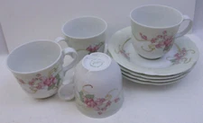 GOEBEL CHINA - "COLETTA" PATTERN - SET OF 4 - TEA CUP & SAUCER (APA4)