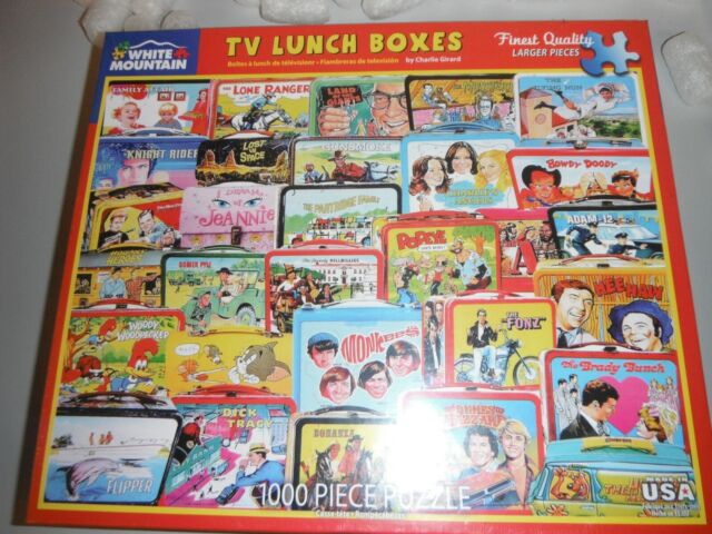 WHITE MOUNTAIN PUZZLE 1000 PIECE " TV LUNCH BOXES " NEW SEALED MADE IN USA -