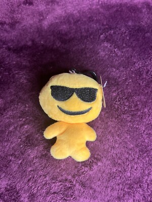Emoji Expressions Plush Key Chain Sunglasses ''Cool'' Face