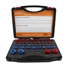Nut and Bolt Thread Checker 44 Nut and Bolt Gauge 23 Metric & 21 Inch in Case