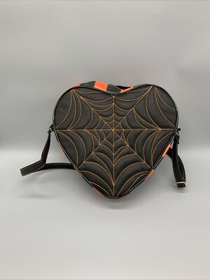 Love Pain And Stitches Orange Spider Web Crossbody Bag  display picture 1