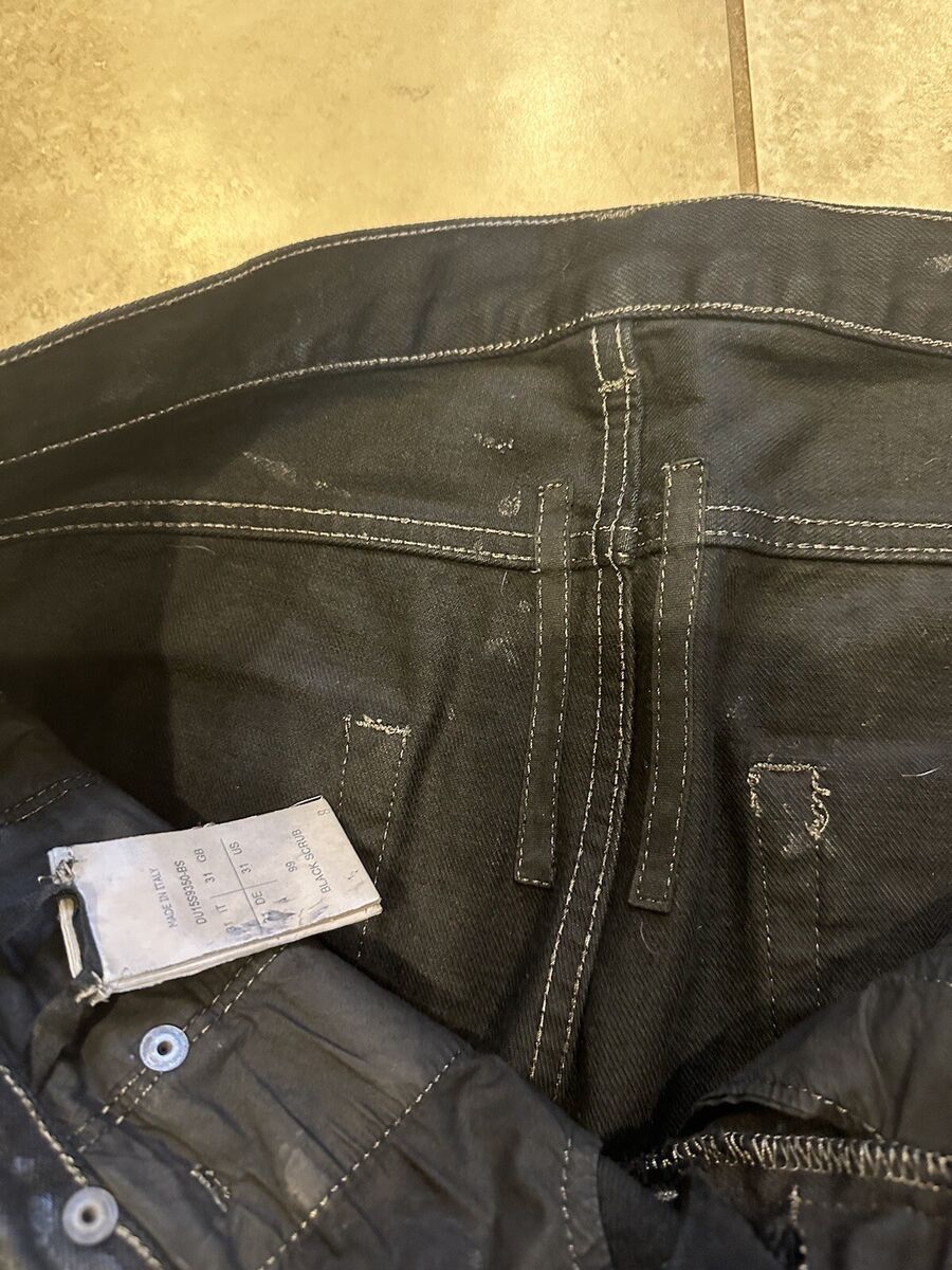 Rick Owens DRKSHDW Black light wax Detroit Denim Jeans Size Rick Owens DRKSHDW Black light wax Detroit Denim Jeans Size