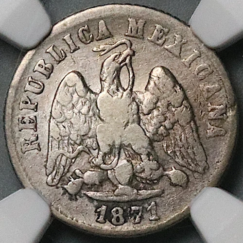 1871-Pi NGC VF Mexico 10 Centavos Rare Potosi 21k Silver Coin POP 1/0 (24081901C