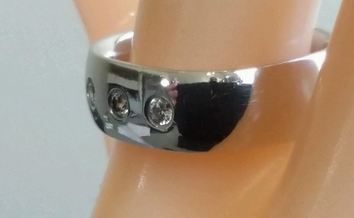 PLATINUM & 3 STONE DIAMOND RING SZ. 5.5 SPECTROMETER REPORT INCLUDED 11.5 gr. - Picture 8 of 12