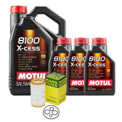 8L Motul 8100 X-CESS 5W-40 Mann Filter Motor Oil Change Kit W203 W204 C350 3.5L