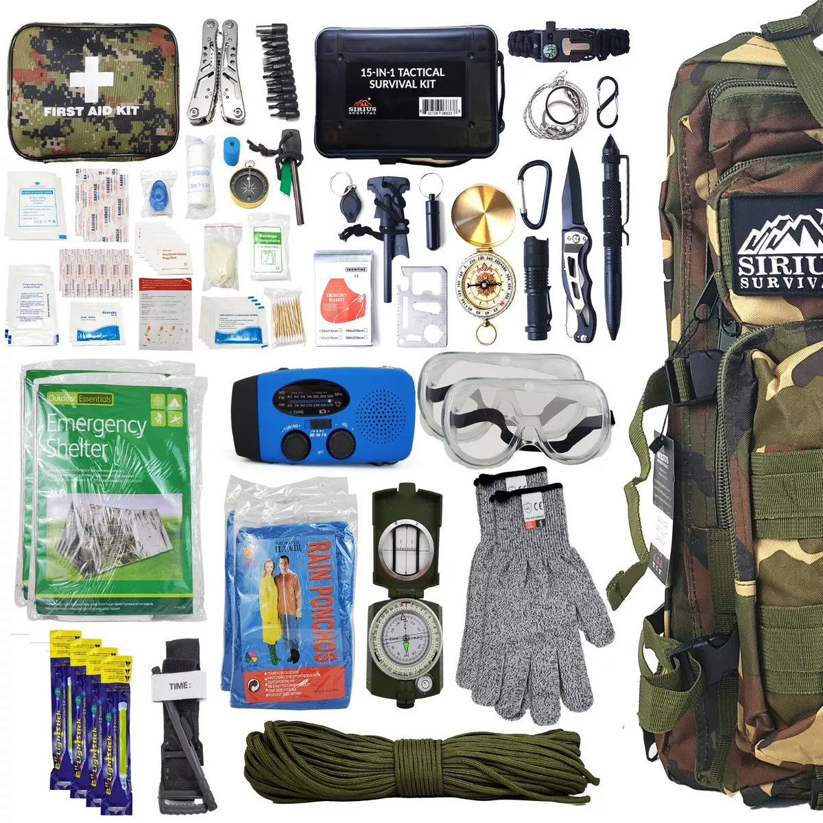 550 Paracord Survival Kit Packed with Survival Essentials by Sirius Survival