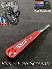4” Metal Tobacco Smoking Pipe bowl Hand Pipes Red + 5 Free Screens” 
