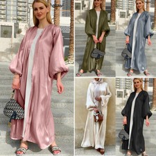 Abaya Kaftan Dubai Women Open Cardigan Muslim Maxi Dress Long Robe Kimono Caftan