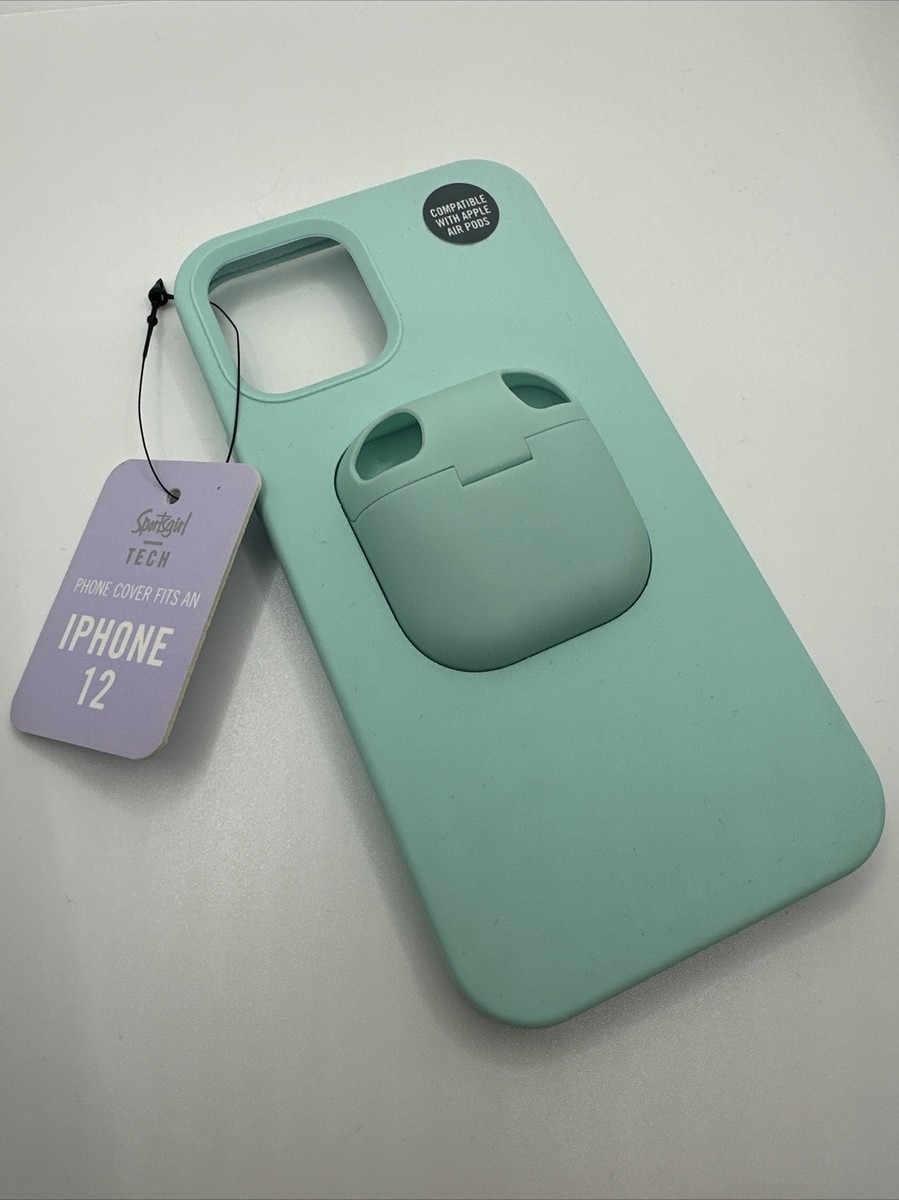 Sportsgirl Case Apple iPhone 12 BRAND NEW W/Tags Inbuilt AirPods Light Blue  Teal - Main Image