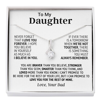 To My Daughter Necklace, Daughter Father Necklace, Daughter Gift From Dad