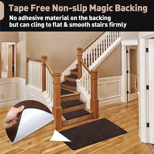 PURE ERA Carpet Stair Tread Landing Mat Ultra Plush Shag Soft Self Adhesive Rug - Picture 49 of 51