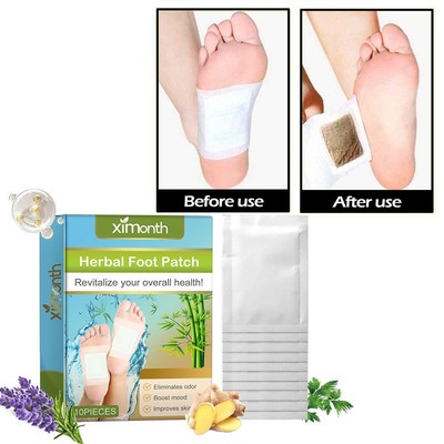 10pcs Foot Detox Patches Pads Deep Cleansing Herbal Foot Patch Stress Relief HOT