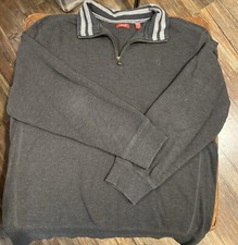 IZOD Gray 1/4 Zip Long Sleeve Pullover Sweats...