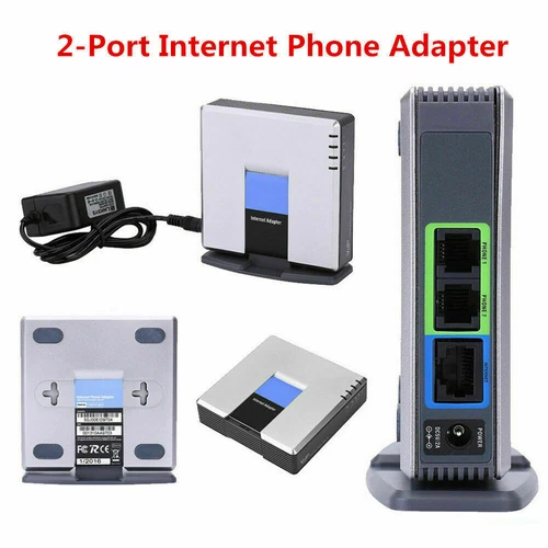 Unlocked VoIP  Router SIP+RJ45+2 Phone Ports Adapter fr  PAP2T SLS