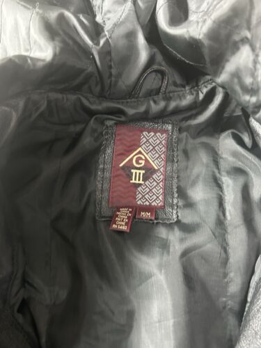 Vintage 80 90’s G3 G III Women’s Leather Coat Jacket Cinch Waist Black Medium - Picture 2 of 17
