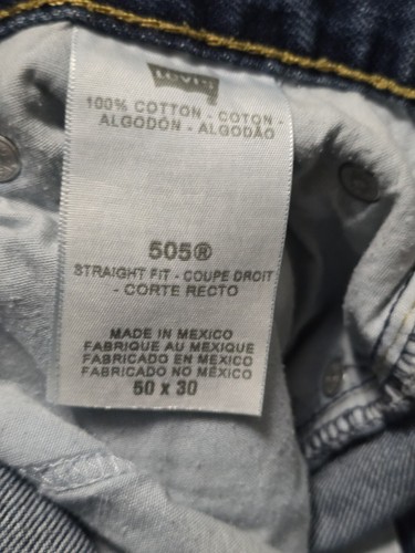 Pantalones de mezclilla Levis 505 para hombre calce recto etiqueta talla 50x30 medida 42x26 ver fotos - Imagen 6 de 15