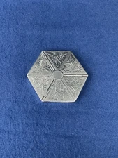 BRITISH STERLING LONDON HEXAGONAL PILL BOX 