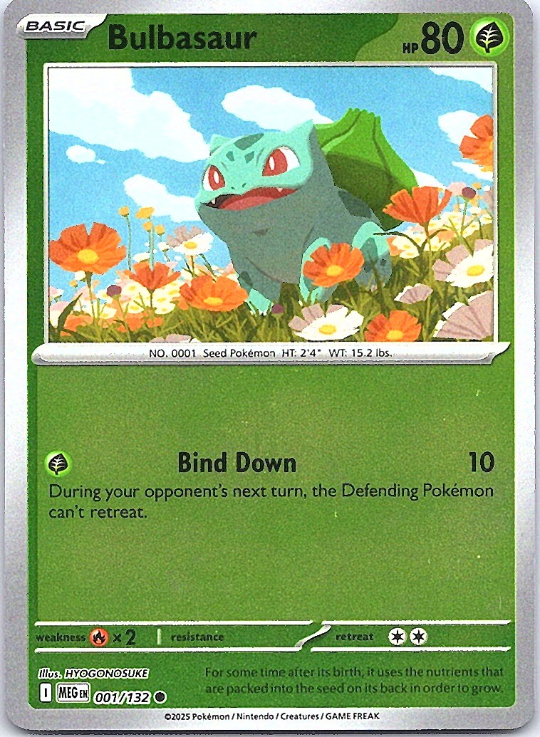 Bulbasaur Reverse Holo Common ME01: Mega Evolution 001/132 NM
