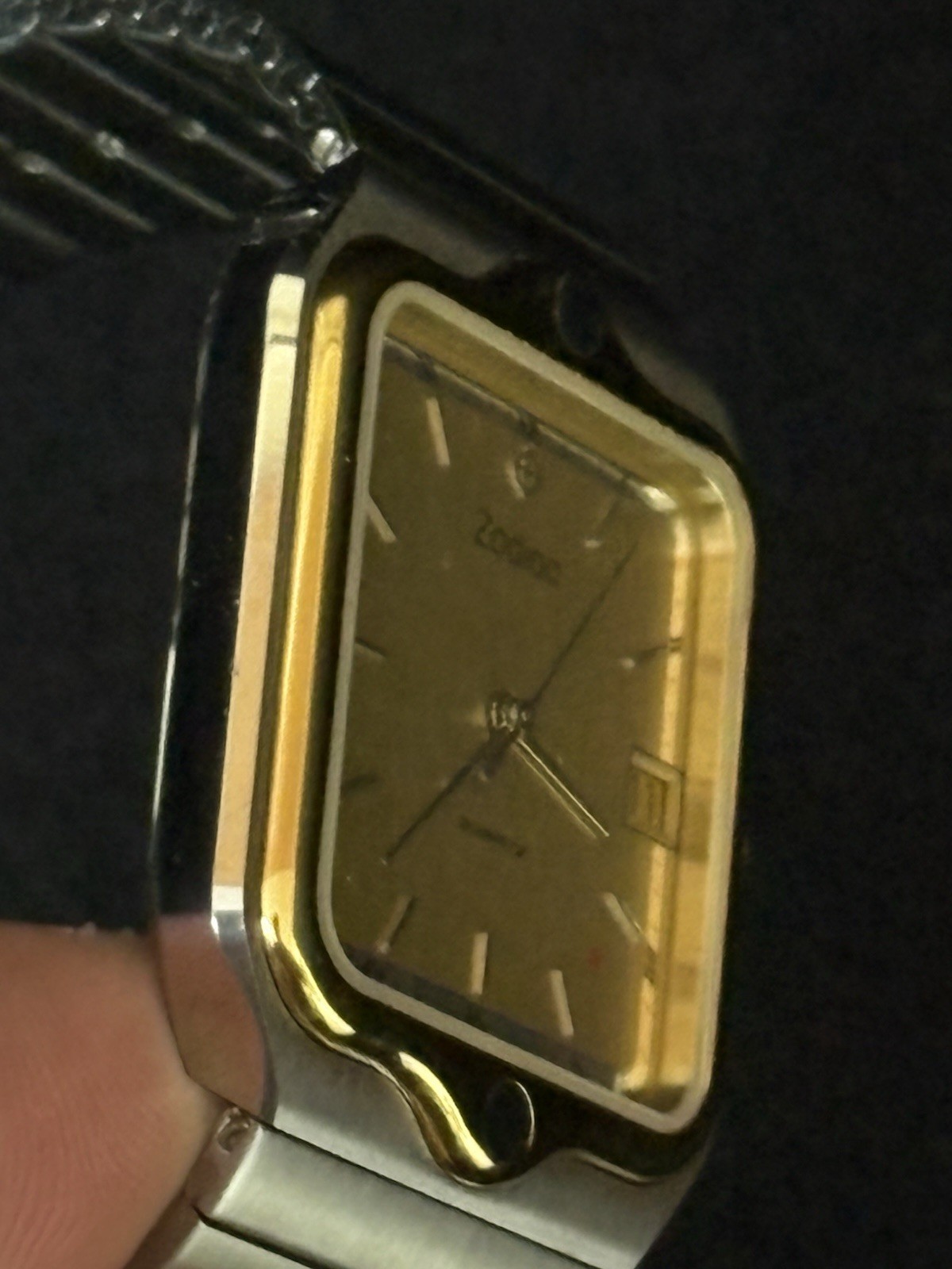 NEW Zodiac 1394 681 Square Two Tone Steel Quartz Date 32mm Gold Dial Watch