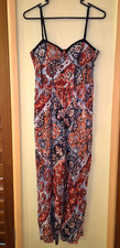 Band of Gypsies Womens Multicolour Floral Paisley Boho Hippie Jumpsuit Size S