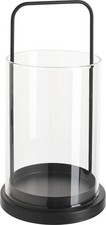 VBS Windlicht Laterne Noir, Metall/Glas, Ø 14,5 cm, H 14,5 cm Dekorative Laterne