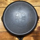 Restored Antique GRISWOLD SLANT LOGO Cast Iron SKILLET Frying Pan # 8 LARGE