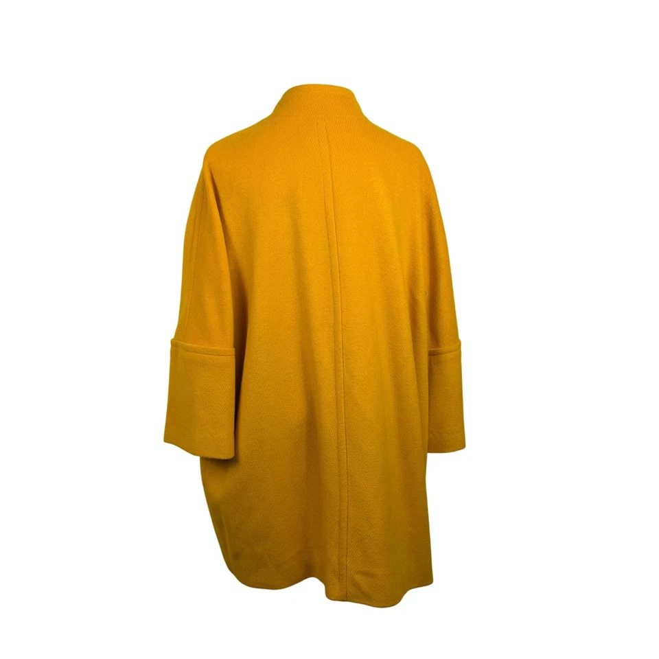Abrigo Talbots Mujer Amarillo Mezcla Lana Botones Negros Elegante y Cálido Talla 18WP Foto 3 de 4