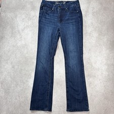 Seven 7 Jeans Denim 10 Dark Blue Faded Whiskered Tummyless High Rise Boot