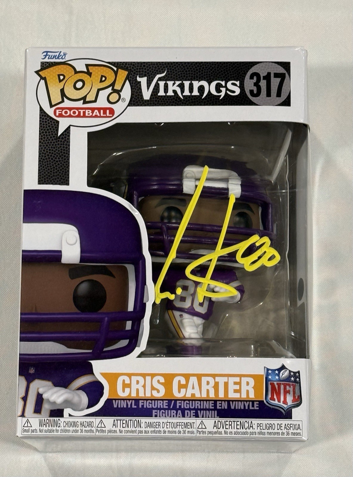 Cris Carter Autographed Signed Minnesota Vikings Funko Pop!#317 Schwartz COA 
