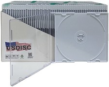 USDISC CD Jewel Cases Slimline 5.2mm, Single 1 Disc White Lot