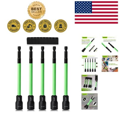 Professional 5-Piece 150MM Nut Driver Set with Magnetic Tips & Storage Organizer