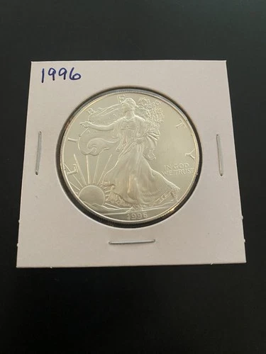 Vintage 1996 American Silver Eagle $1 Coin: Low Mintage Of 3.6 Million: UNC