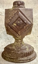 Antique Cast Iron Newell Post 9.5” Tall With Great Architecture Salvage Surface