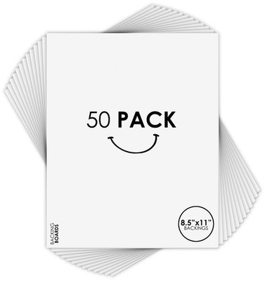 50 Pack 8.5x11 White Backing Boards for Photo Frames Mat Photo Art Prints Craft