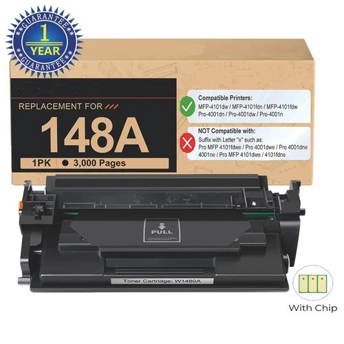 148A High Yield Toner 1 Pack w/ Chip 3000 Pages Compatible HP W1480A 4001 4101