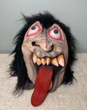 Vintage Latex Demon Halloween Monster Mask Crazy Lunatic Scary Gorilla Tongue