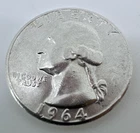 1964 USA Washington Quarter Dollar 90% Silver 25c Coin A20