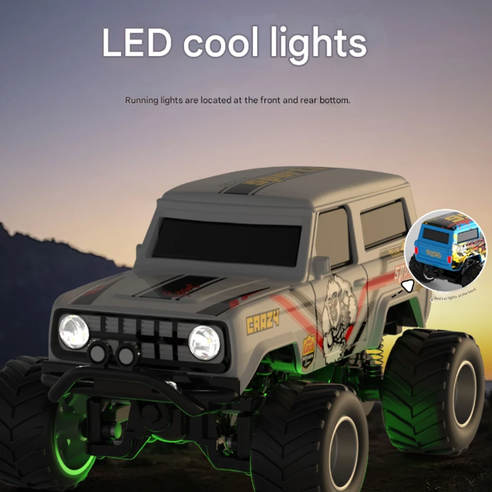 1/64 Scale Mini Alloy Truck RC Car with LED Lights, 2.4Ghz Remote - Image 3 of 4