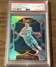 2020-21 Panini Select LaMelo Ball RC Light Blue Prizm COLOR MATCH SP /299 PSA 10