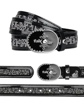 Fair Play Merin Patent Belt with Crystals